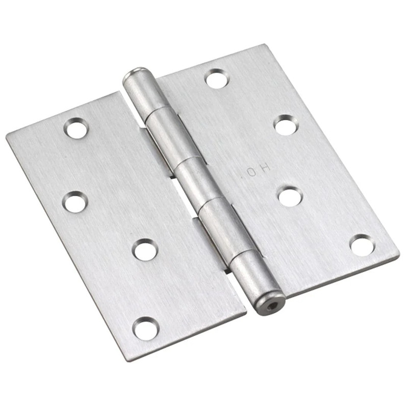 Full Mortise Butt Hinge - Size:4" - Finish:Brushed Chrome - Corner Type:Square Corner